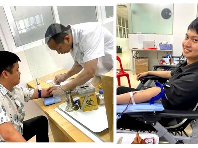 2 cán bộ công an kịp thời hiến máu cứu người