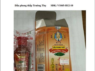 Thanh Hóa phát cảnh báo thuốc giả Dầu phong thấp Trường Thọ