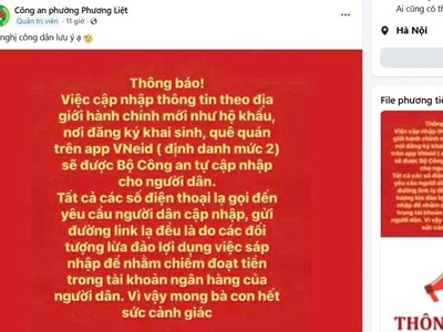 Giả danh cán bộ sau sáp nhập, chiêu lừa mới đánh vào tâm lý người dân