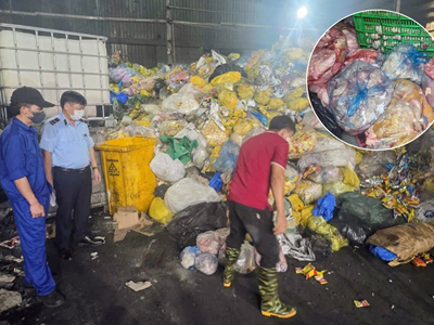 Chặn đứng xe tải vận chuyển lượng lớn nội tạng lợn bốc mùi ở Thái Nguyên