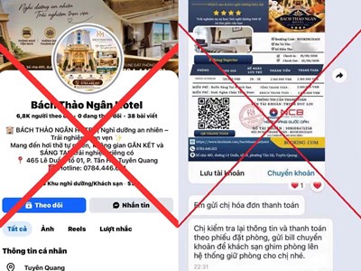 Mạo danh fanpage khách sạn lừa tiền cọc dịp trung thu
