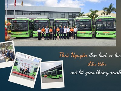 Loạt xe buýt điện đầu tiên mở hướng giao thông xanh ở Thái Nguyên
