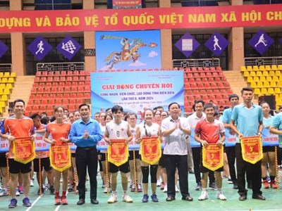 Giải bóng chuyền hơi công nhân viên chức, lao động Điện Biên năm 2024