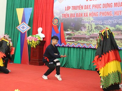 Độc đáo nghệ thuật múa sư tử dân tộc Tày, Nùng xứ Lạng