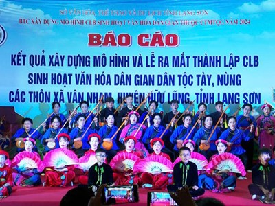 Ra mắt CLB sinh hoạt văn hóa dân gian dân tộc Tày, Nùng ở Hữu Lũng