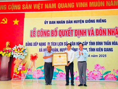 Kiên Giang xếp hạng di tích lịch sử - văn hóa Đình thần Hoà Thuận