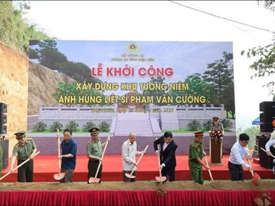 Khởi công xây dựng Khu tưởng niệm Anh hùng liệt sĩ Phạm Văn Cường
