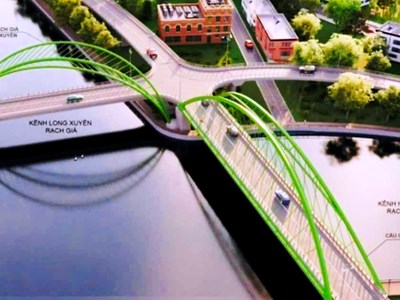 Khởi công cầu từ Kiên Giang kết nối với An Giang 