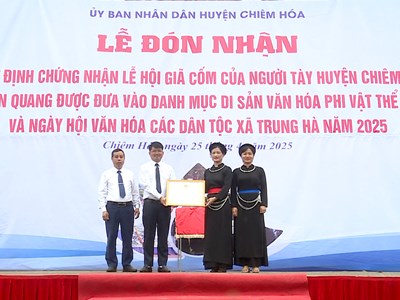 Lễ hội giã cốm của người Tày ở Chiêm Hóa là di sản văn hóa phi vật thể quốc gia