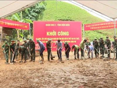 Khởi công xây dựng, sửa chữa nhà ở cho nhân dân bị thiệt hại do mưa lũ