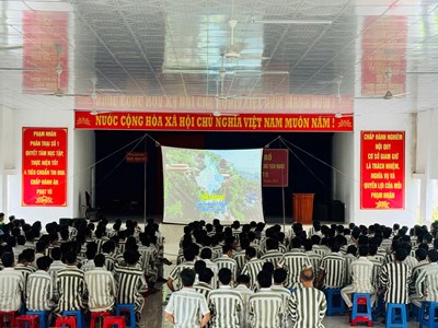 An Giang chiếu phim lưu động tại Trại giam Kênh 7