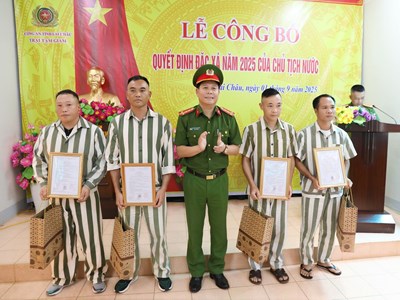 Lai Châu: 8 phạm nhân được đặc xá dịp Quốc khánh 2.9