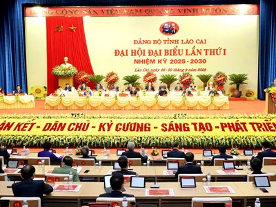 Khai mạc Đại hội đại biểu Đảng bộ tỉnh Lào Cai lần thứ I, nhiệm kỳ 2025-2030