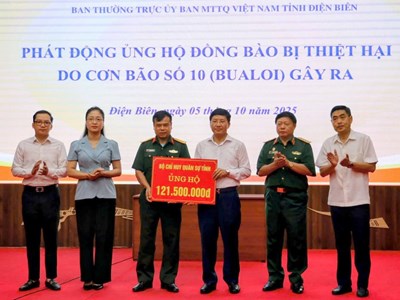Điện Biên phát động quyên góp ủng hộ đồng bào bị thiệt hại do bão số 10