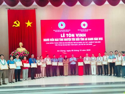 An Giang tôn vinh người hiến máu tình nguyện tiêu biểu năm 2025