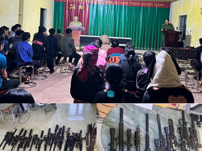 Xã biên giới Tà Tổng vận động người dân tự giác giao nộp 21 khẩu súng tự chế