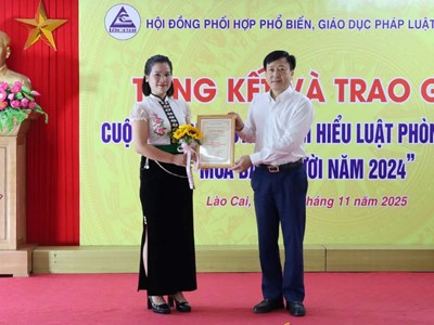 Lào Cai: Trao giải Cuộc thi trực tuyến “Tìm hiểu Luật Phòng, chống mua bán người năm 2024”