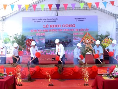 Điện Biên khởi công dự án trường nội trú liên cấp tại xã biên giới Thanh Yên
