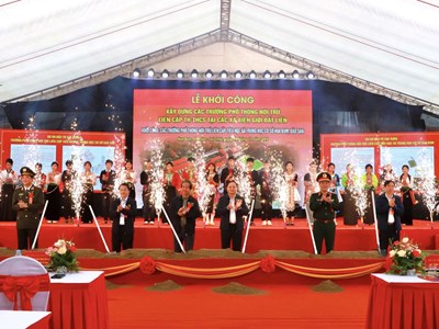 Lai Châu khởi công các Trường Phổ thông nội trú liên cấp Tiểu học và Trung học cơ sở Hua Bum, Dào San