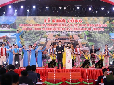 Sơn La khởi công dự án trường nội trú liên cấp tại xã biên giới Lóng Sập