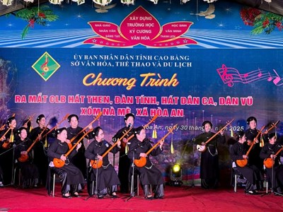 Ra mắt CLB hát Then, đàn Tính, hát dân ca xóm Nà Mè, xã Hòa An