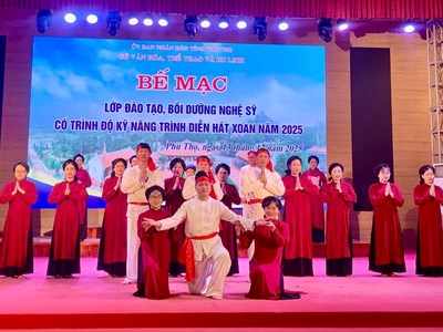 Phú Thọ: Bế mạc lớp bồi dưỡng kỹ năng thực hành, trình diễn hát Xoan
