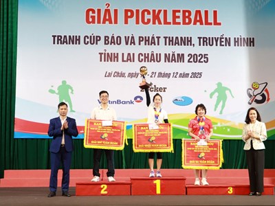 Gần 260 VĐV tham gia Giải Pickleball tranh cúp Báo và Phát thanh, Truyền hình Lai Châu 