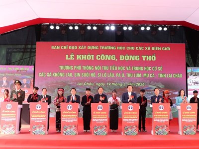 Khởi công 6 trường phổ thông nội trú liên cấp vùng biên tỉnh Lai Châu