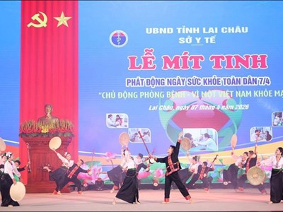 Lai Châu mít tinh hưởng ứng Ngày Sức khỏe toàn dân năm 2026