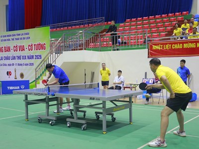 179 VĐV tham gia Giải bóng bàn, cờ vua, cờ tướng Lai Châu năm 2026