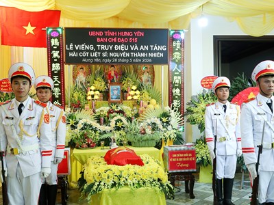 Trang trọng tổ chức Lễ truy điệu và an táng hài cốt liệt sĩ Nguyễn Thành Nhiên