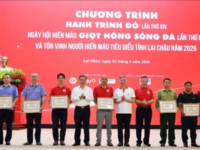 Lai Châu tôn vinh người hiến máu tiêu biểu và khởi động “Hành trình Đỏ” 2026