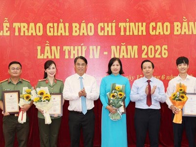45 tác phẩm xuất sắc được trao Giải báo chí tỉnh Cao Bằng năm 2026
