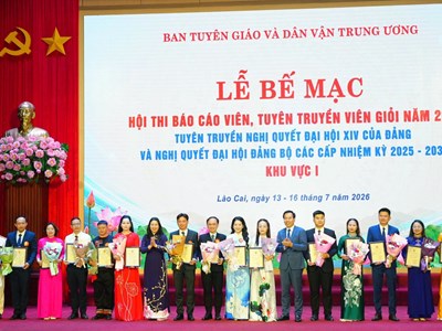 Bế mạc Hội thi Báo cáo viên, tuyên truyền viên giỏi khu vực I năm 2026