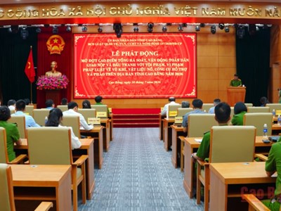 Cao Bằng phát động cao điểm vận động toàn dân giao nộp vũ khí, vật liệu nổ