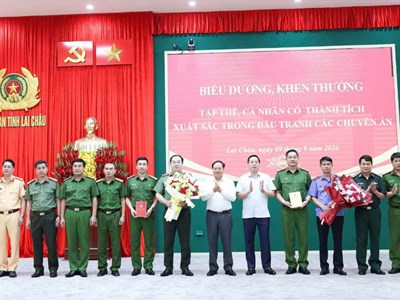 Biểu dương lực lượng Công an Lai Châu đấu tranh, triệt phá 3 chuyên án lớn