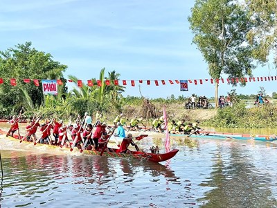 Vĩnh Thông sôi nổi Giải đua ghe ngo mini nam năm 2026