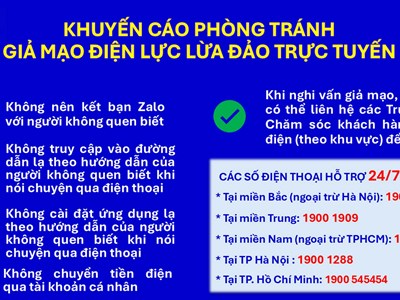 Cảnh giác lừa đảo từ văn bản giả mạo Tập đoàn Điện lực Việt Nam 