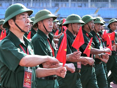 Hợp luyện lễ diễu binh, diễu hành A80 tại Sân vận động quốc gia Mỹ Đình 