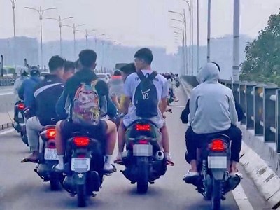 Xử lý nhóm thanh niên gây mất an toàn giao thông trên cầu Vĩnh Tuy