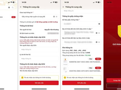 Người dân đã có thể nộp sổ đỏ trên ứng dụng VNeID 