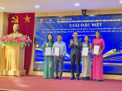 Trao giải Báo chí tuyên truyền về sử dụng năng lượng tiết kiệm và hiệu quả năm 2025