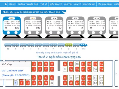 Vé tàu linh hoạt giảm đến 35% cho chặng ngắn