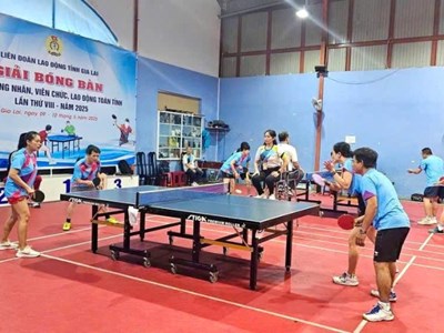 Gia Lai: Khai mạc Giải bóng bàn truyền thống công nhân, viên chức, lao động 