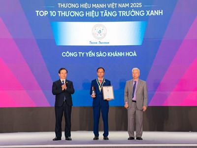 Yến sào Khánh Hòa được vinh danh Thương hiệu tăng trưởng xanh 2025