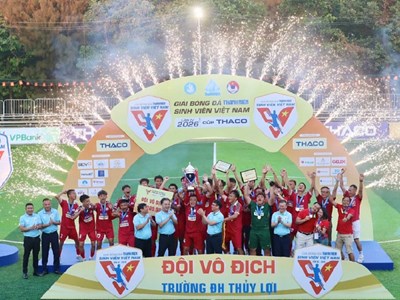 Trường ĐH Thủy Lợi vô địch Giải bóng đá Thanh niên sinh viên Việt Nam lần IV