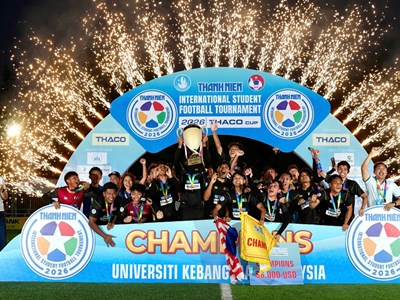Trường ĐH Quốc gia Malaysia vô địch Giải bóng đá Thanh Niên sinh viên quốc tế 2026