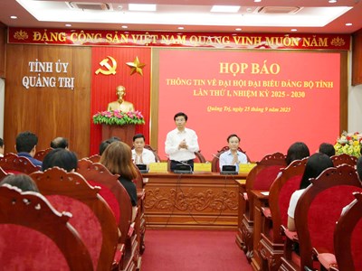 Đại hội đại biểu Đảng bộ tỉnh Quảng Trị lần thứ nhất sẽ diễn ra trong 2 ngày đầu tháng 10