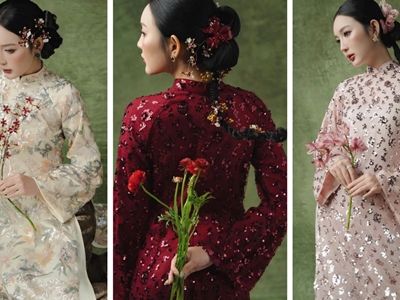 Áo dài kim sa lên ngôi trong dịp Tết 2026