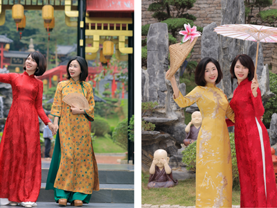 Du xuân trong tà áo dài, gìn giữ nét đẹp ngày Tết Việt